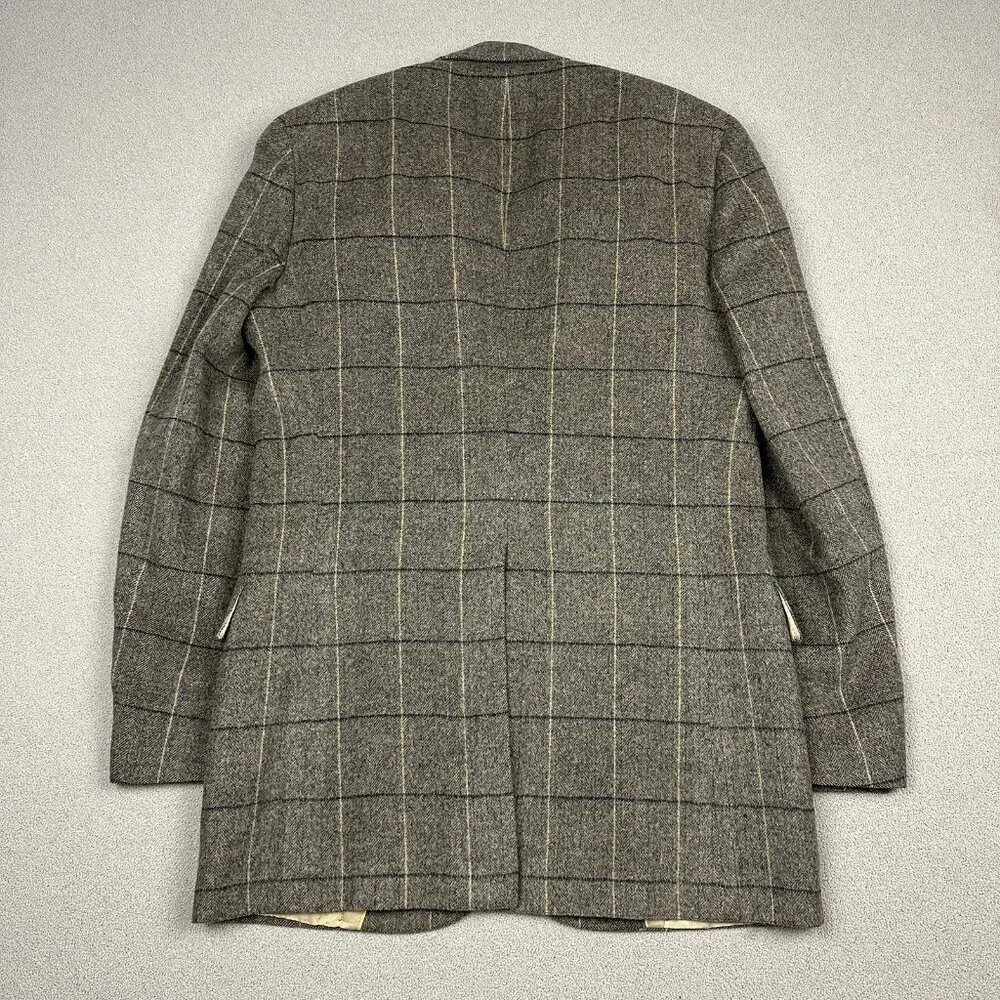 Vintage Austin Reed Of Regent Street Blazer Brown Plaid HBT Sport Coat 4 Button